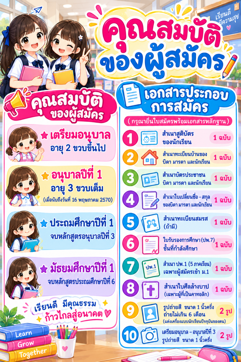 รับสมัครนักเรียนปีการศึก 2570